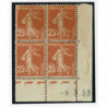YT 235 - Neuf xx - Bloc de 4 - Coin date 9/3/35