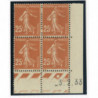 YT 235 - Neuf xx - Bloc de 4 - Coin date 3/2/33