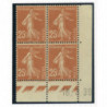 YT 235 - Neuf xx - Bloc de 4 - Coin date 18/3/30
