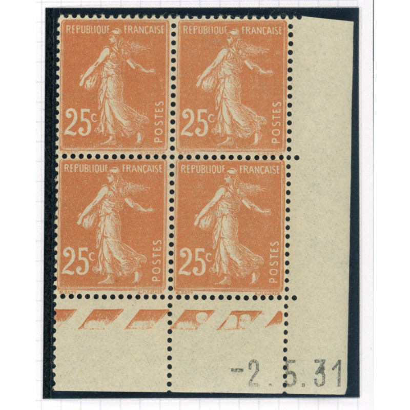 YT 235 - Neuf xx - Bloc de 4 - Coin date 2/5/31