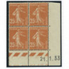 YT 235 - Neuf xx - Bloc de 4 - Coin date 21/1/33