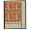 YT 235 - Neuf xx - Bloc de 4 - Coin date 10/3/32