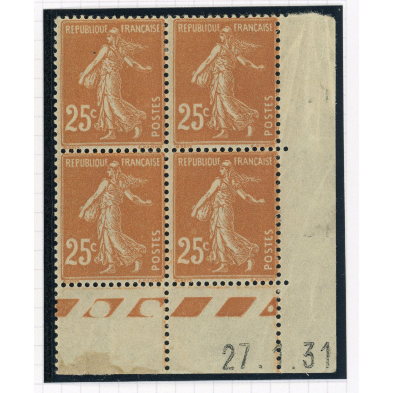 YT 235 - Neuf xx - Bloc de 4 - Coin date 27/1/31