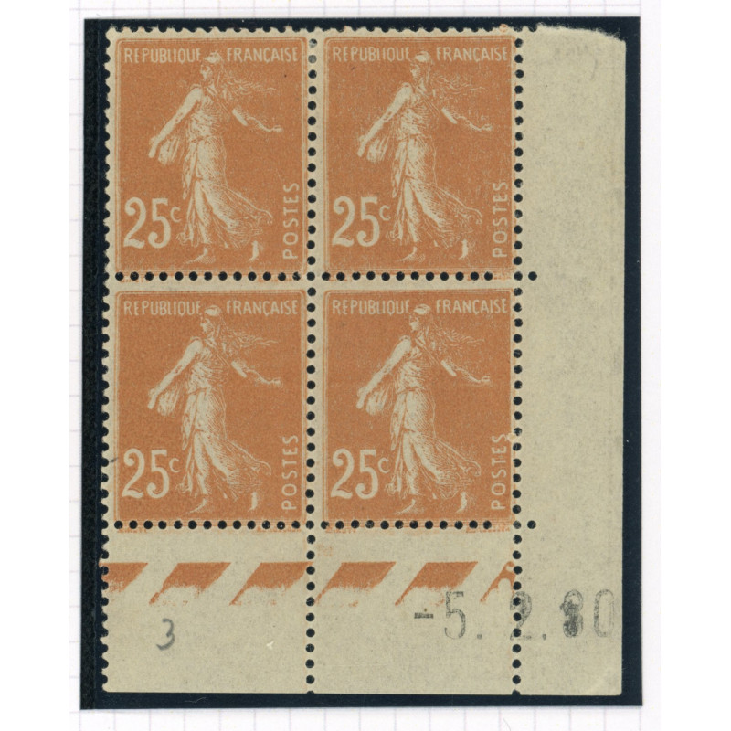 YT 235 - Neuf xx - Bloc de 4 - Coin date 5/2/30