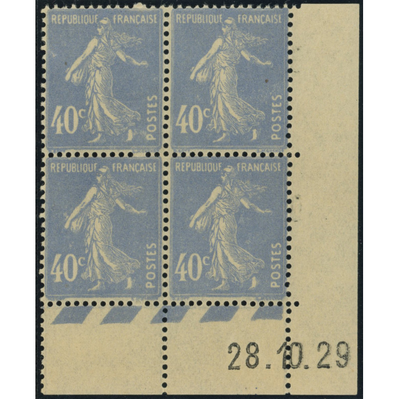 YT 237 - Neuf xx - Bloc de 4 - Coin date 28/10/29