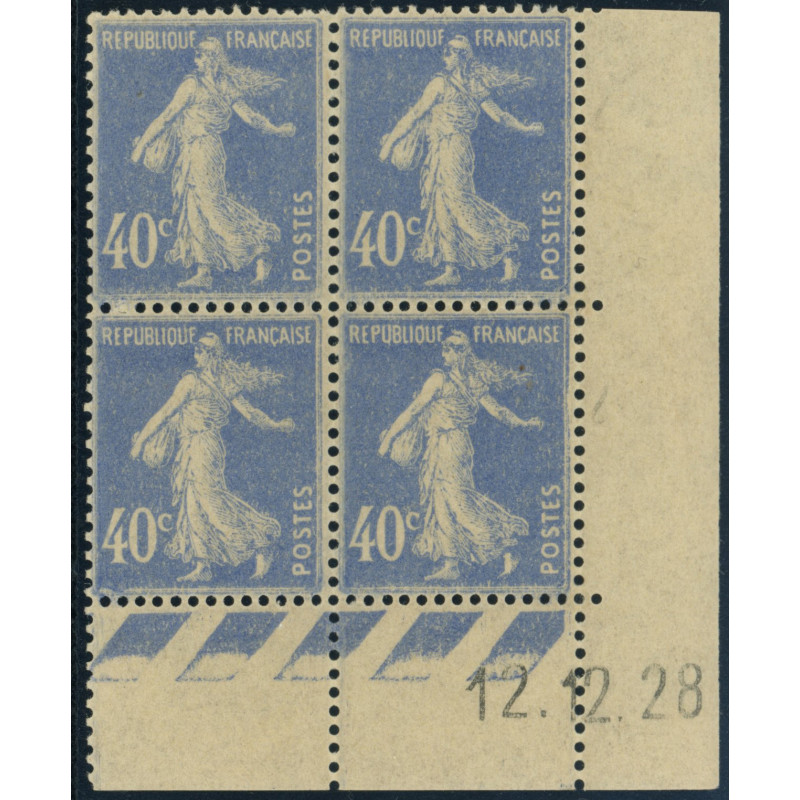 YT 237 - Neuf xx - Bloc de 4 - Coin date 12/12/28