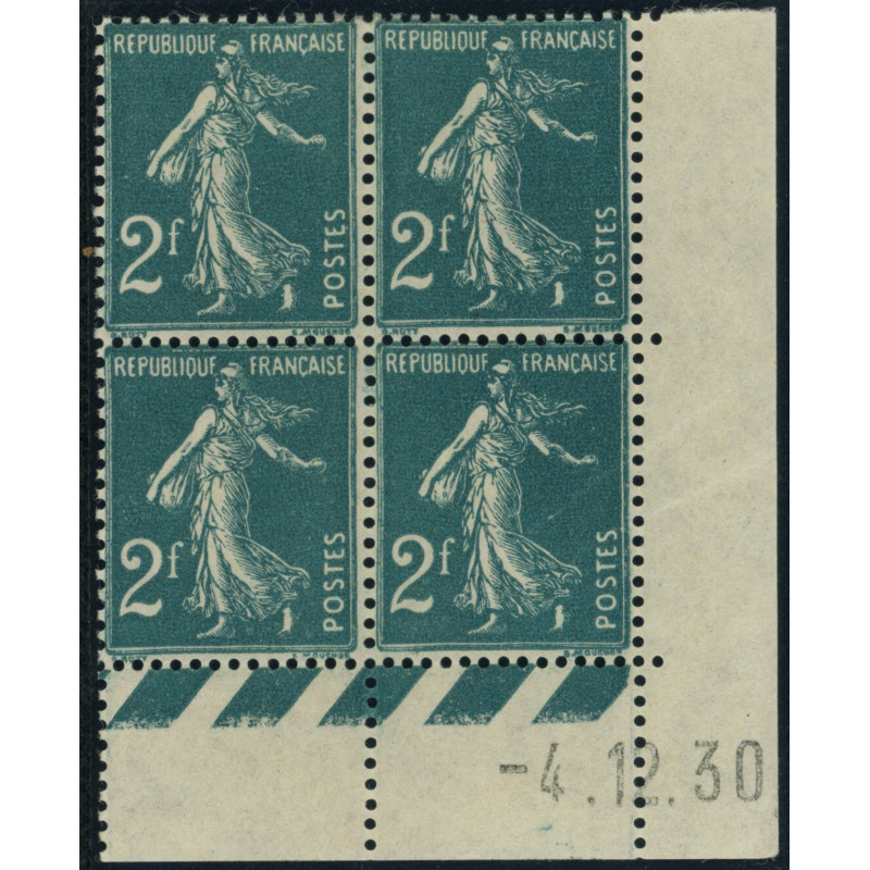 YT 239 - Neuf xx - Bloc de 4 - Coin date 4/12/30