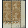 YT 277 - Neuf xx - Bloc de 4 - Coin date 1/8/36