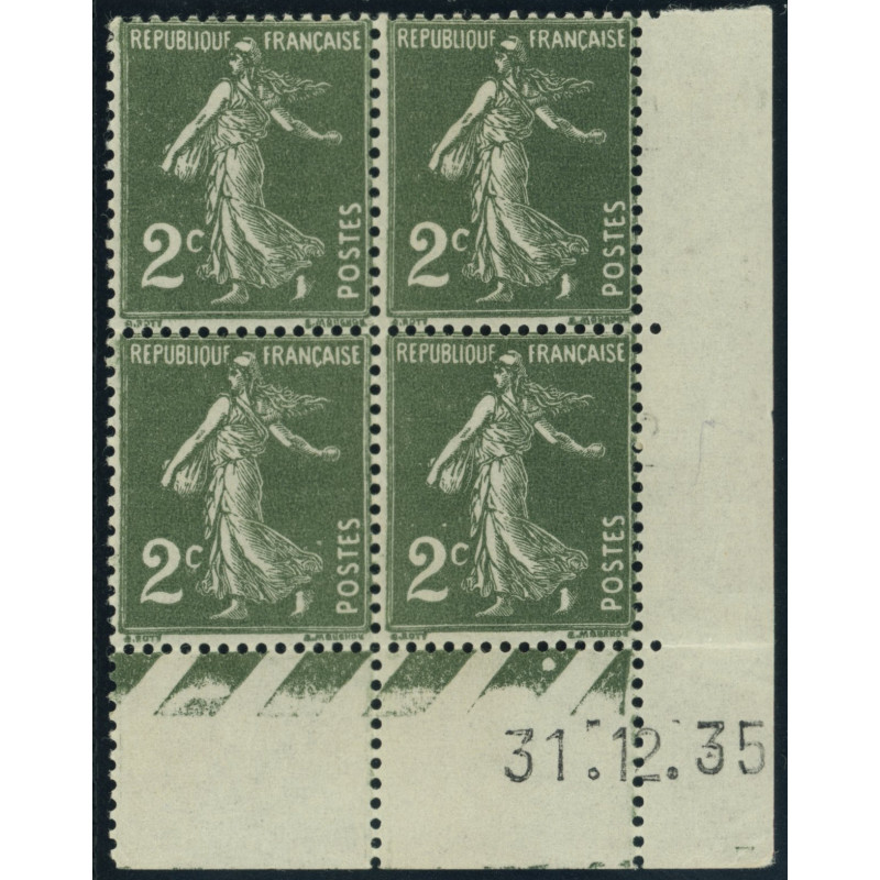 YT 278 - Neuf xx - Bloc de 4 - Coin date 31/12/35