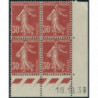 YT 360 - Neuf xx - Bloc de 4 - Coin date 18/10/38