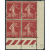 YT 360 - Neuf xx - Bloc de 4 - Coin date 14/1/38