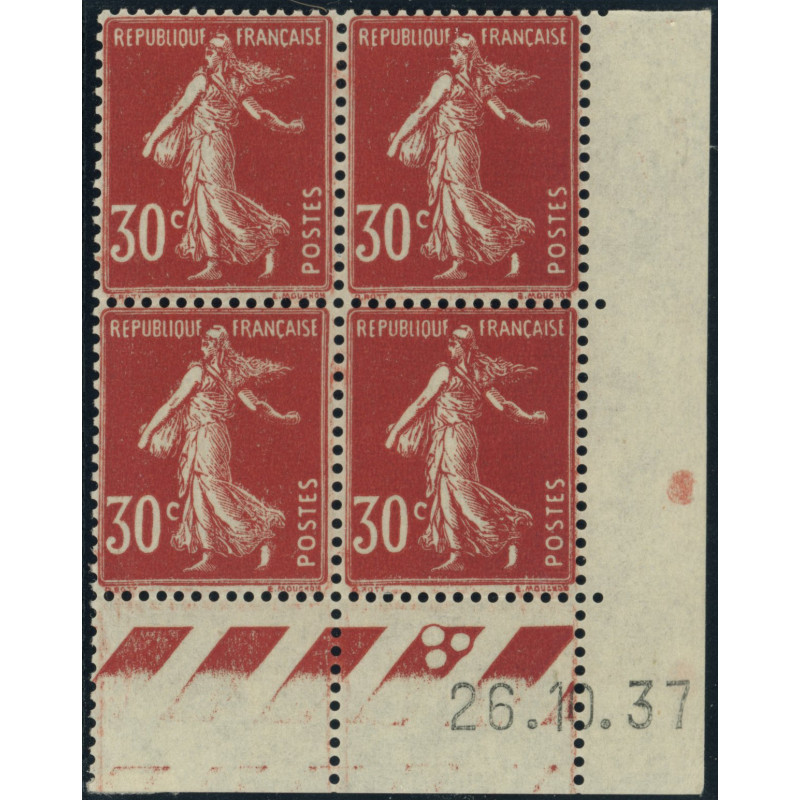 YT 360 - Neuf xx - Bloc de 4 - Coin date 26/10/37