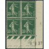 YT 361 - Neuf xx - Bloc de 4 - Coin date 9/9/37