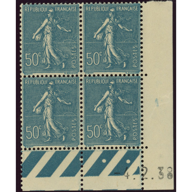 YT 362 - Neuf xx - Bloc de 4 - Coin date 4/2/38