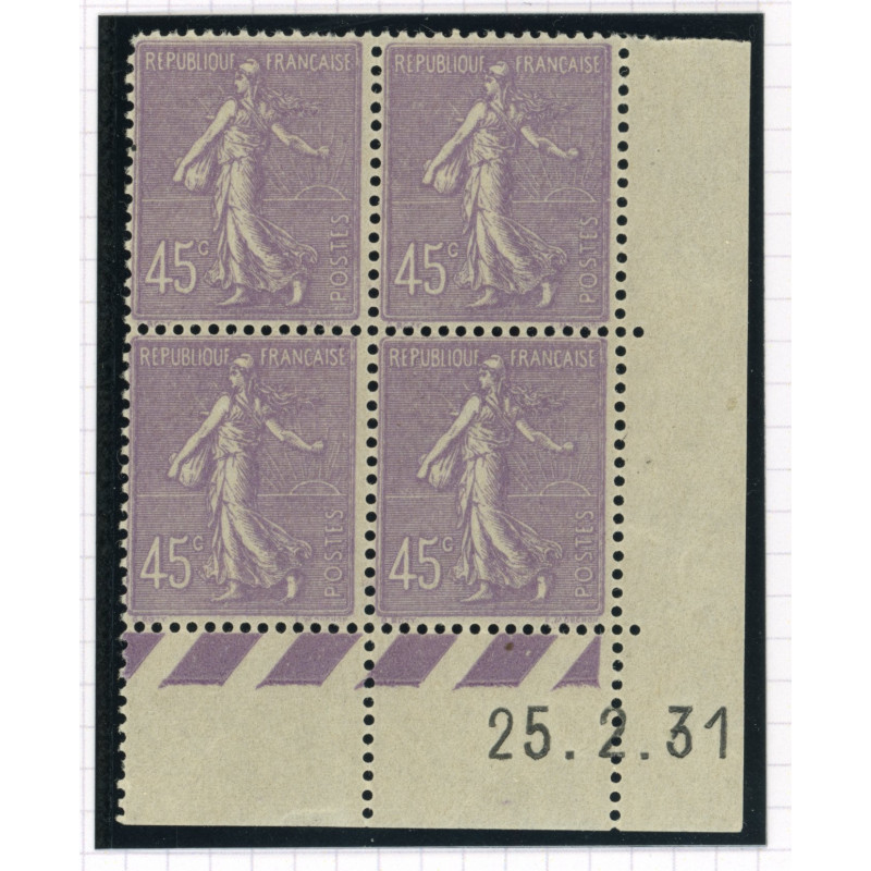 YT 197 - Neuf xx - Bloc de 4 - Coin date 25/2/31