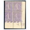 YT 197 - Neuf xx - Bloc de 4 - Coin date 6/7/27