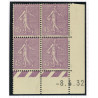 YT 197 - Neuf xx - Bloc de 4 - Coin date 8/4/32