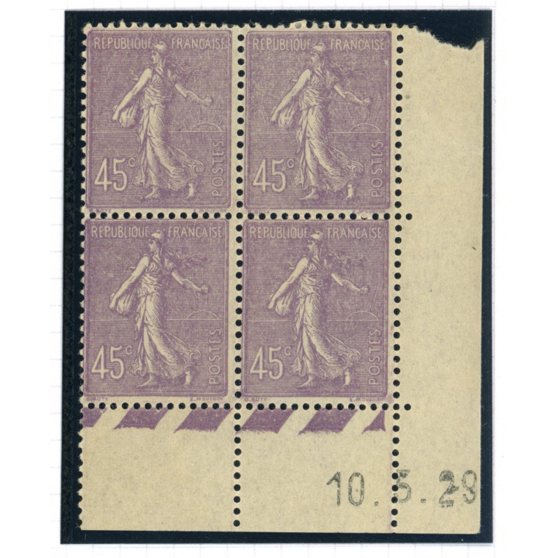 YT 197 - Neuf xx - Bloc de 4 - Coin date 10/5/28