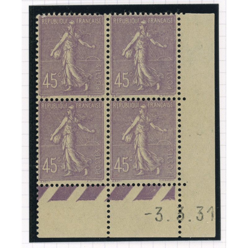 YT 197 - Neuf xx - Bloc de 4 - Coin date 3/3/31