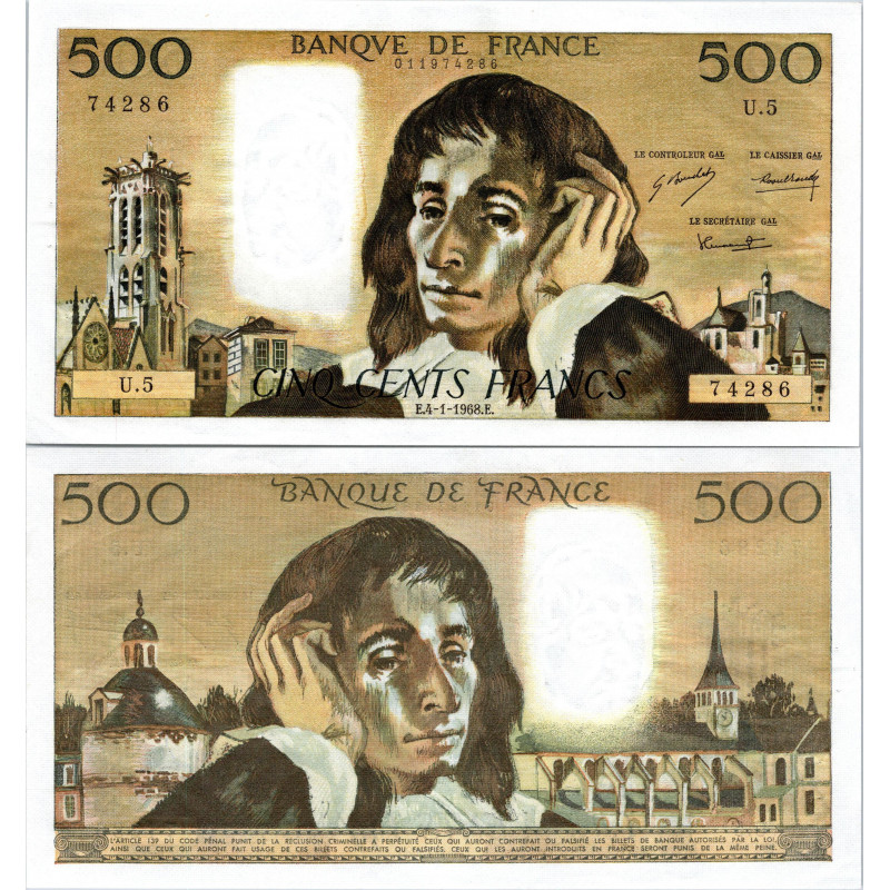 Fay.01.01 - 04/01/68 - Alph U.5 - 500 Francs Pascal