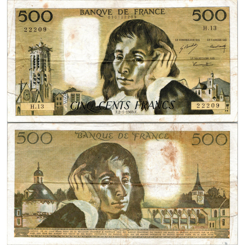 Fay.01.03 - 02/01/69 - Alph G.8 - 500 Francs Pascal