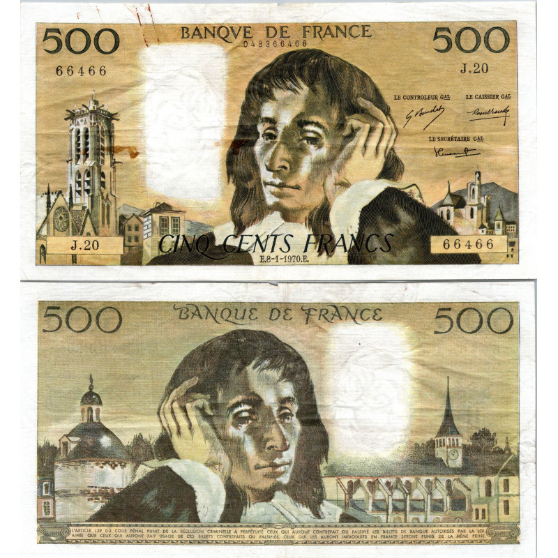 Fay.01.05 - 08/01/70 - Alph J.20 - 500 Francs Pascal