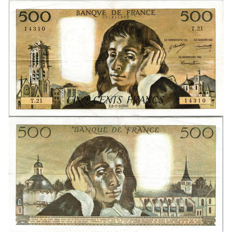 Fay.01.05 - 08/01/70 - Alph T.21 - 500 Francs Pascal