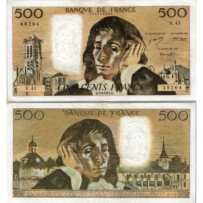 Fay.01.11 - 05/09/74 - Alph V.41 - 500 Francs Pascal