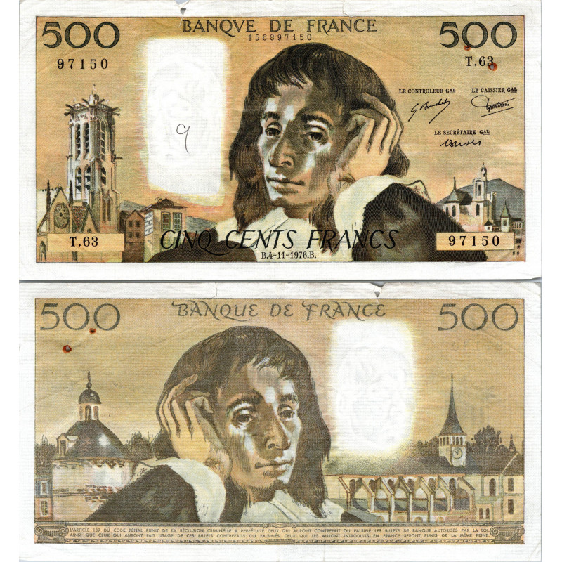 Fay.01.15 - 04/11/76 - Alph L.62 - 500 Francs Pascal