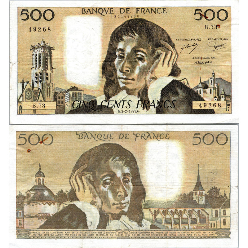 Fay.01.16 - 03/02/77 - Alph K.68 - 500 Francs Pascal