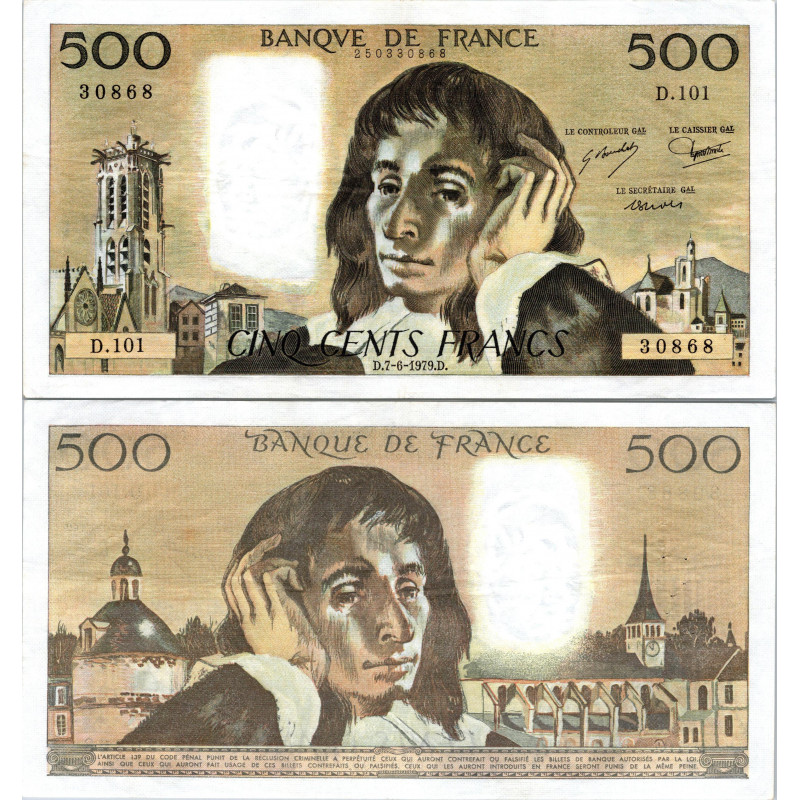 Fay.01.20 - 07/06/79 - Alph D.101 - 500 Francs Pascal