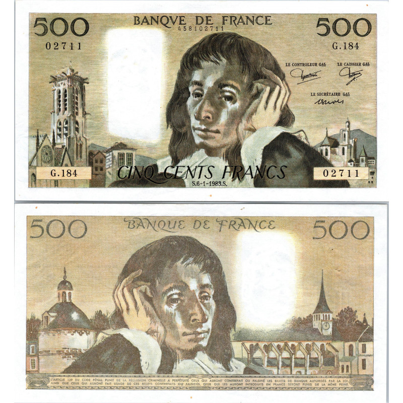 Fay.01.28 - 06/01/83 - Alph G.184 - 500 Francs Pascal