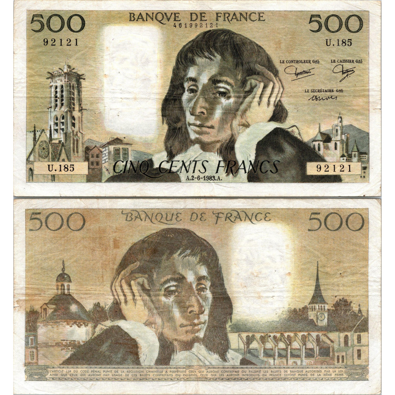 Fay.01.29 - 02/06/83 - Alph U.189 - 500 Francs Pascal