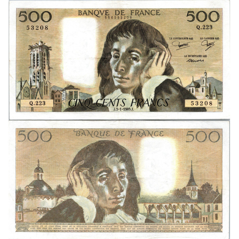 Fay.01.32 - 03/01/85 - Alph R.217 - 500 Francs Pascal