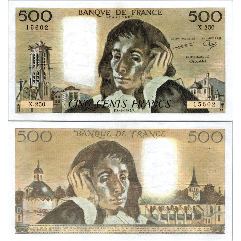 Fay.01.35 - 08/01/87 - Alph X.250 - 500 Francs Pascal