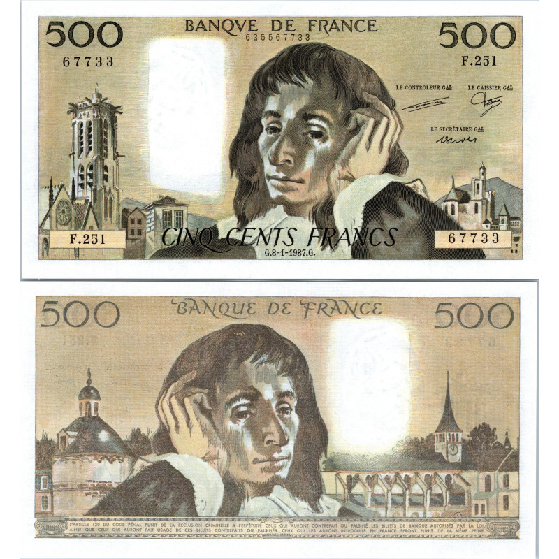 Fay.01.35 - 08/01/87 - Alph F.251 - 500 Francs Pascal