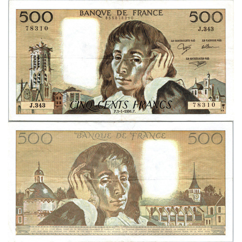 Fay.01.46 - 03/01/91 - Alph J.343 - 500 Francs Pascal