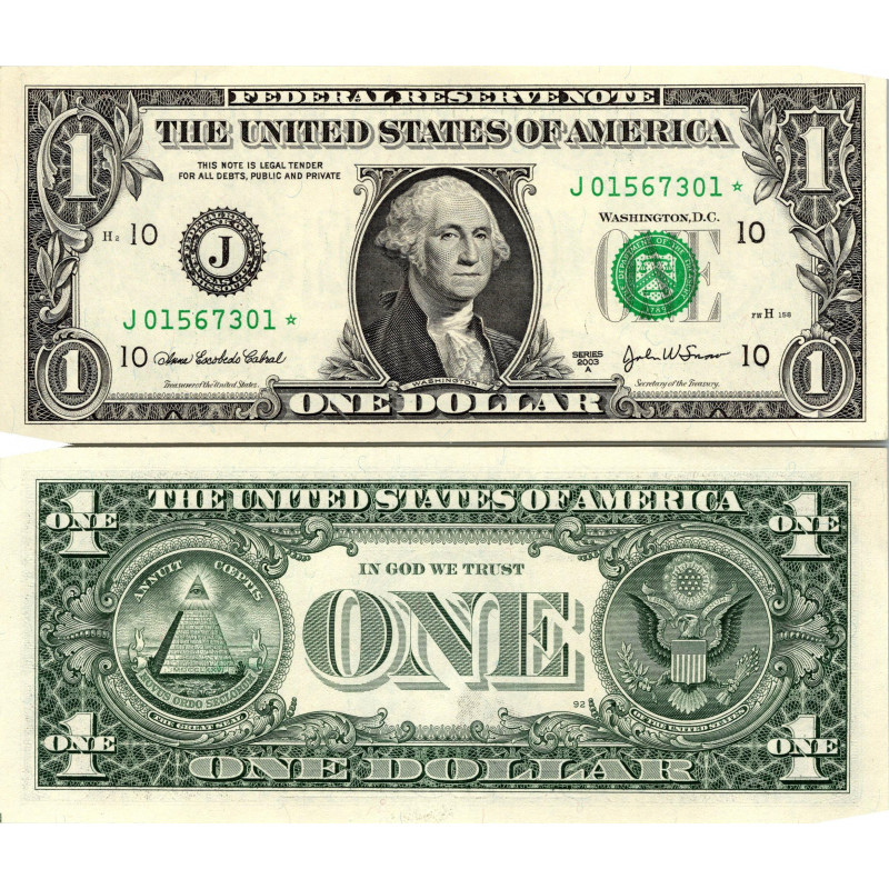 STAR NOTE 2003A $1 DOLLAR BILL - UNCIRCULATED