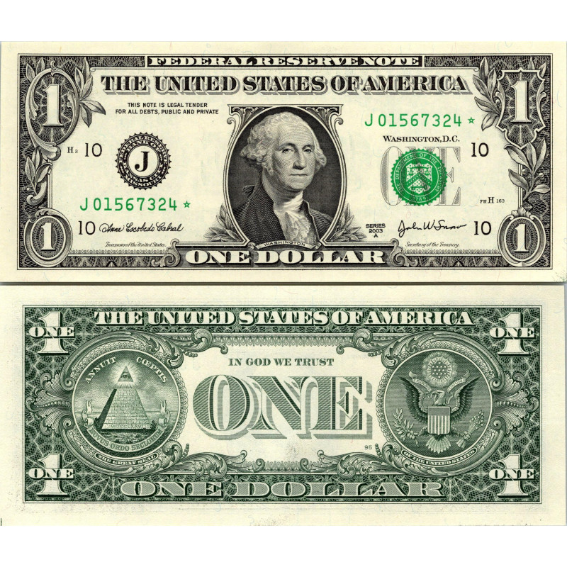 STAR NOTE 2003A $1 DOLLAR BILL - UNCIRCULATED