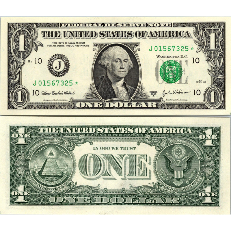 STAR NOTE 2003A $1 DOLLAR BILL - UNCIRCULATED