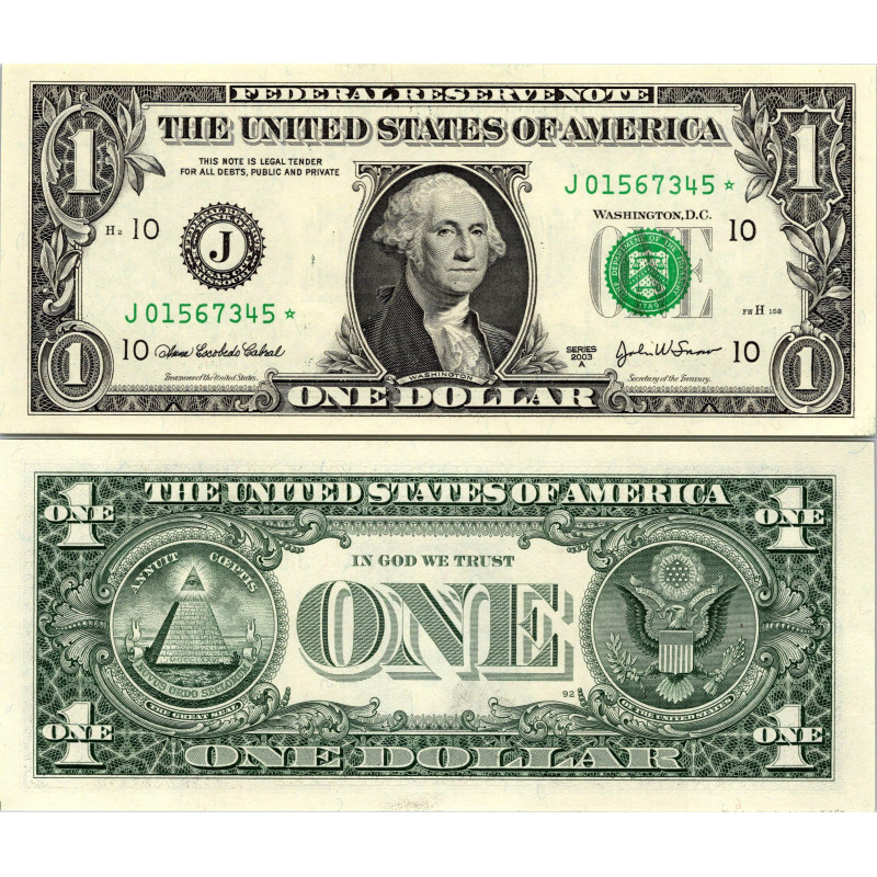 STAR NOTE 2003A $1 DOLLAR BILL - UNCIRCULATED
