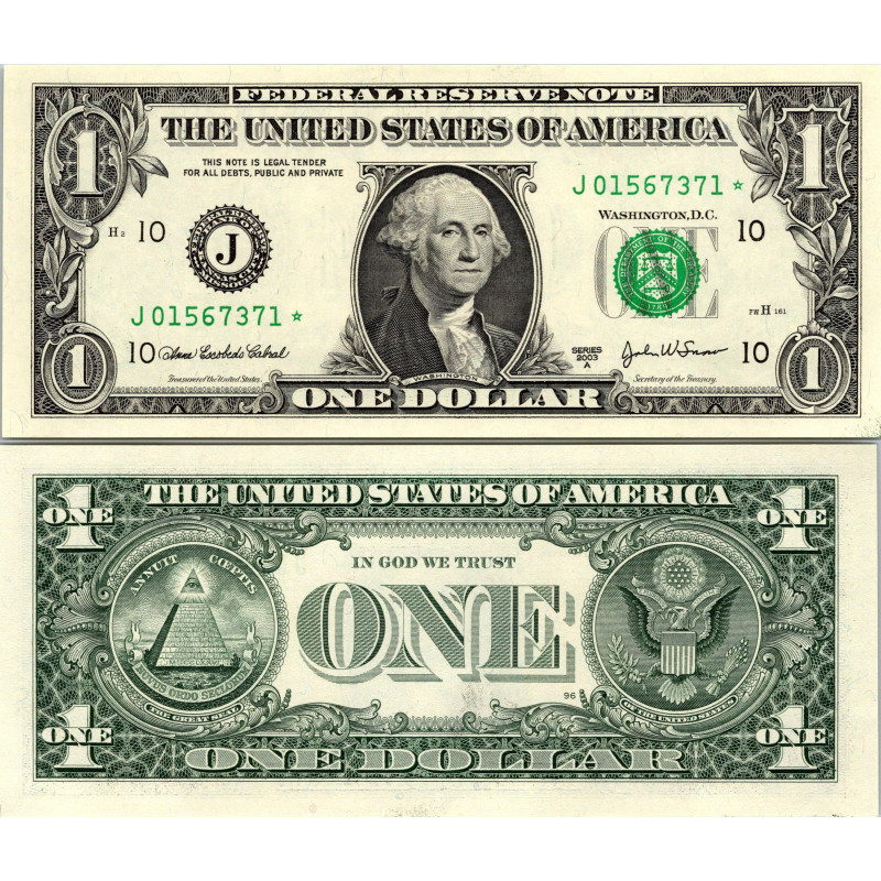 STAR NOTE 2003A $1 DOLLAR BILL - UNCIRCULATED