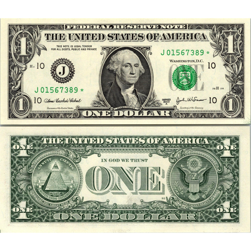 STAR NOTE 2003A $1 DOLLAR BILL - UNCIRCULATED