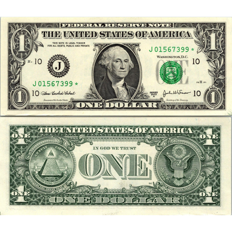 STAR NOTE 2003A $1 DOLLAR BILL - UNCIRCULATED