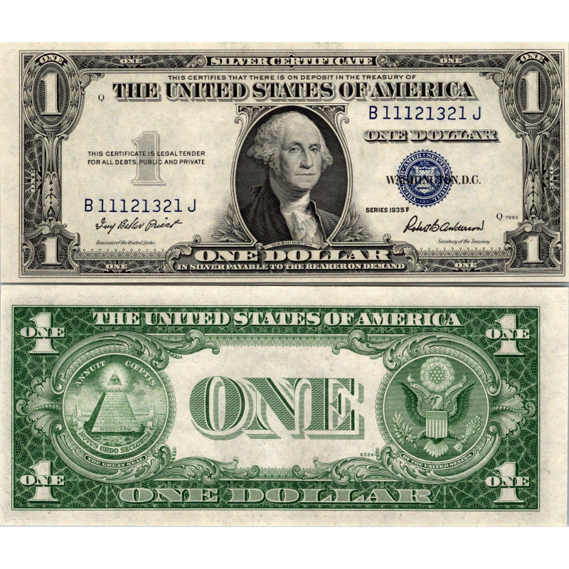 1935 F $ 1 DOLLAR SILVER CERTIFICATE UNCIRCULATED