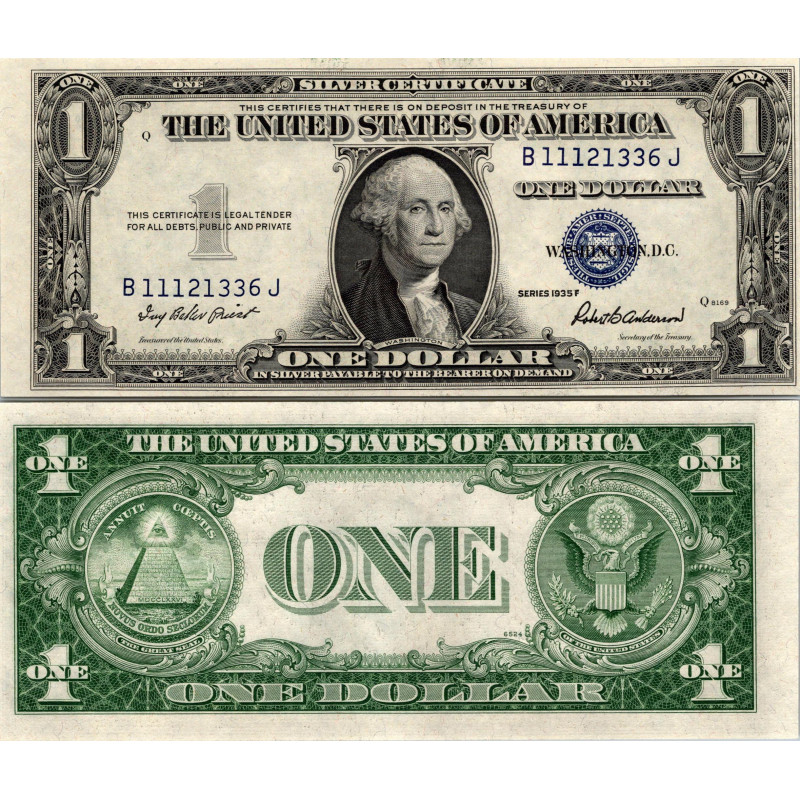 1935 F $ 1 DOLLAR SILVER CERTIFICATE UNCIRCULATED
