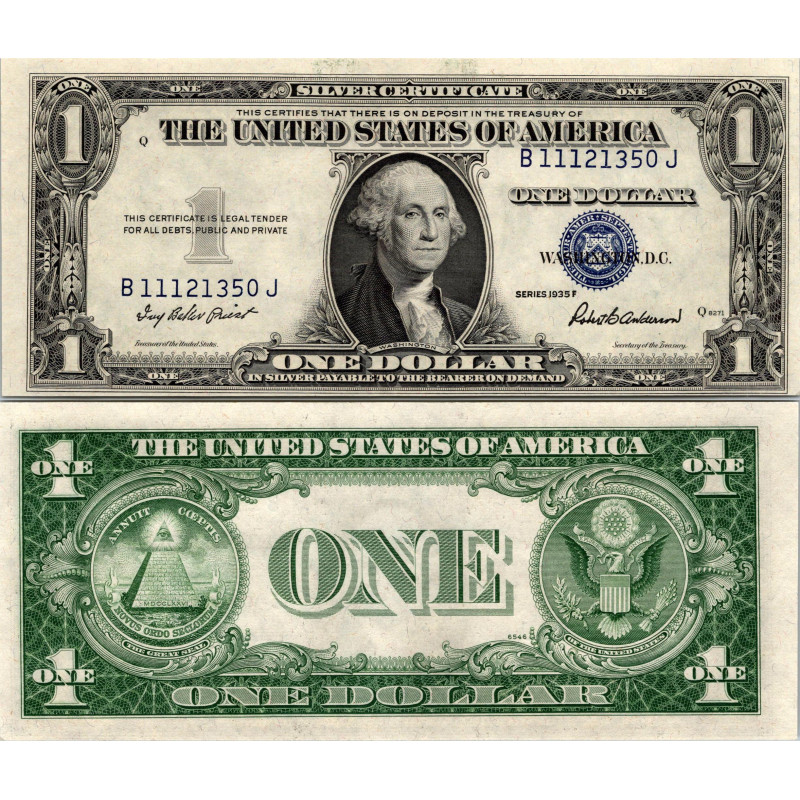 1935 F $ 1 DOLLAR SILVER CERTIFICATE UNCIRCULATED