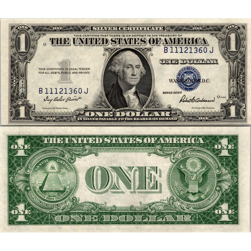 1935 F $ 1 DOLLAR SILVER CERTIFICATE UNCIRCULATED