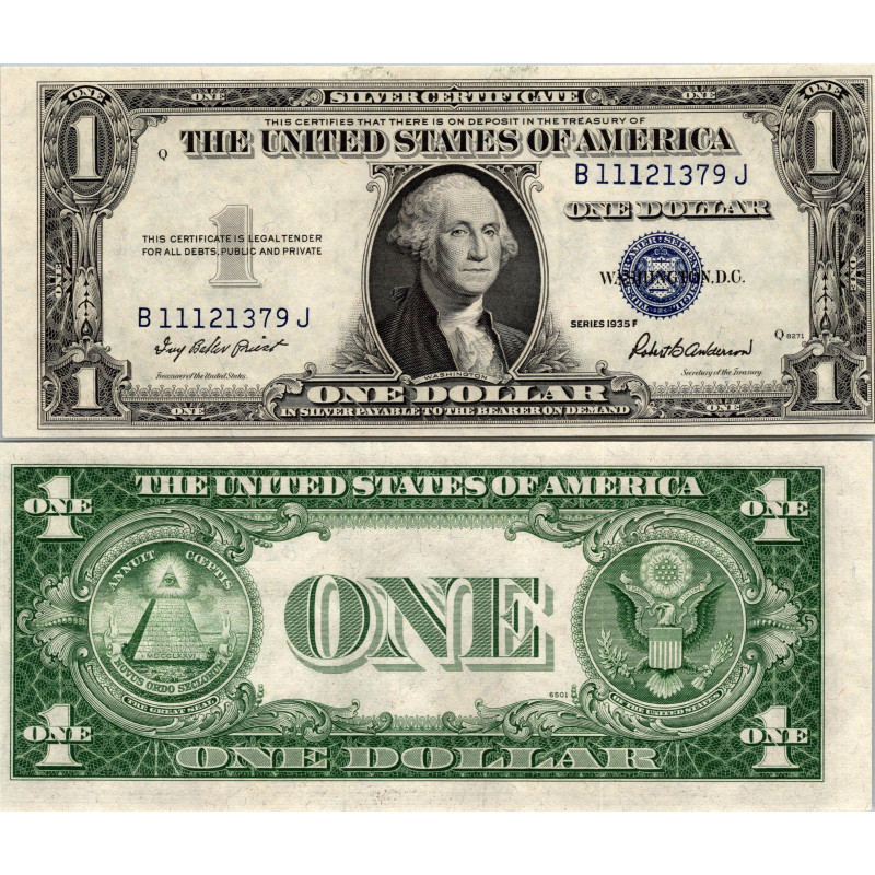 1935 F $ 1 DOLLAR SILVER CERTIFICATE UNCIRCULATED
