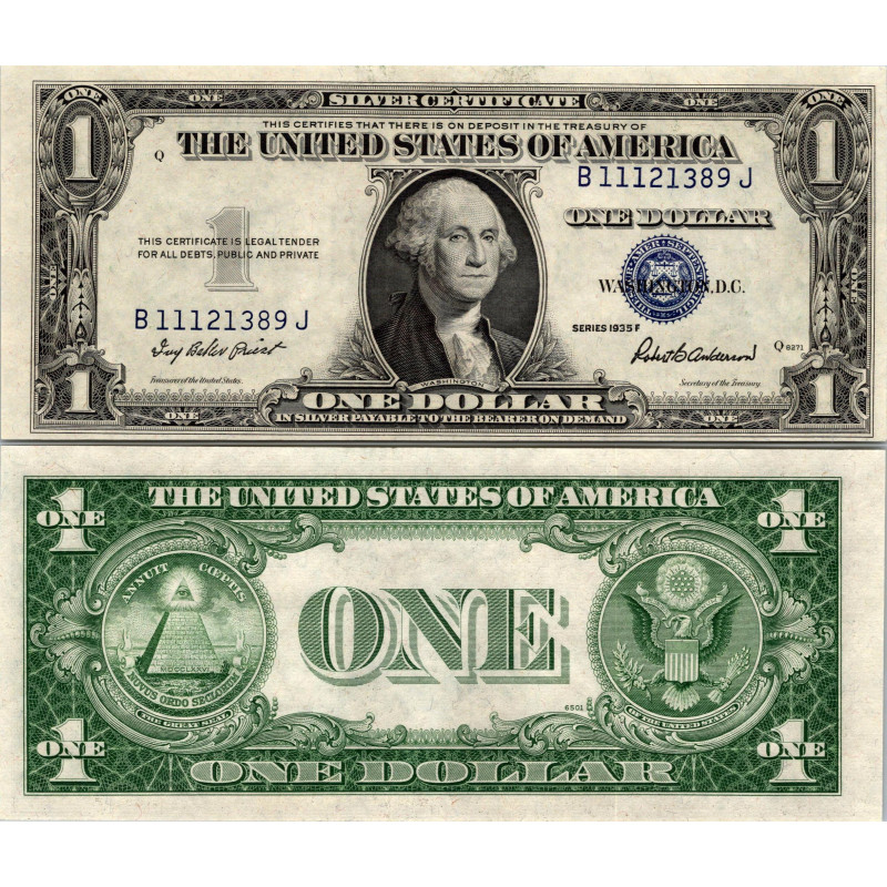 1935 F $ 1 DOLLAR SILVER CERTIFICATE UNCIRCULATED